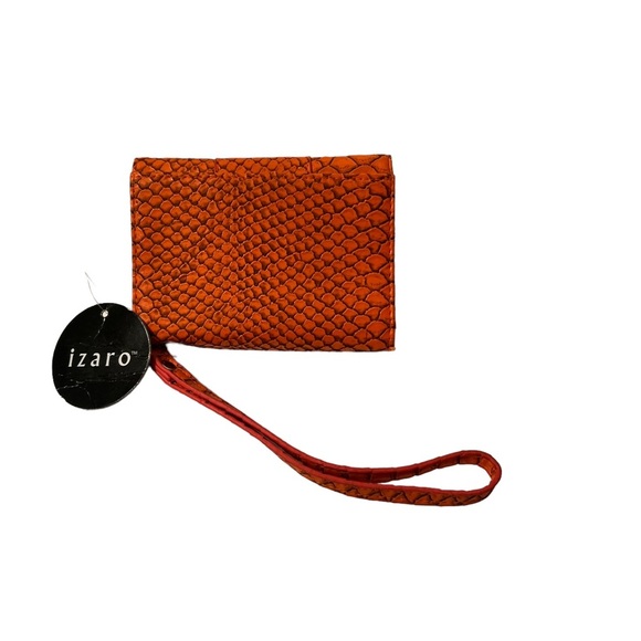 Izaro Orange Snake Embossed Card Wallet NWT - Picture 4 of 4